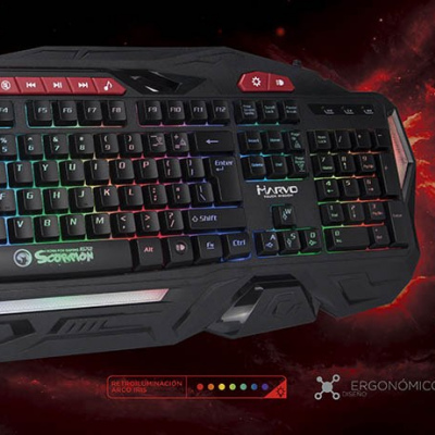 Teclado scorpion marvo backlit, programmable KG760